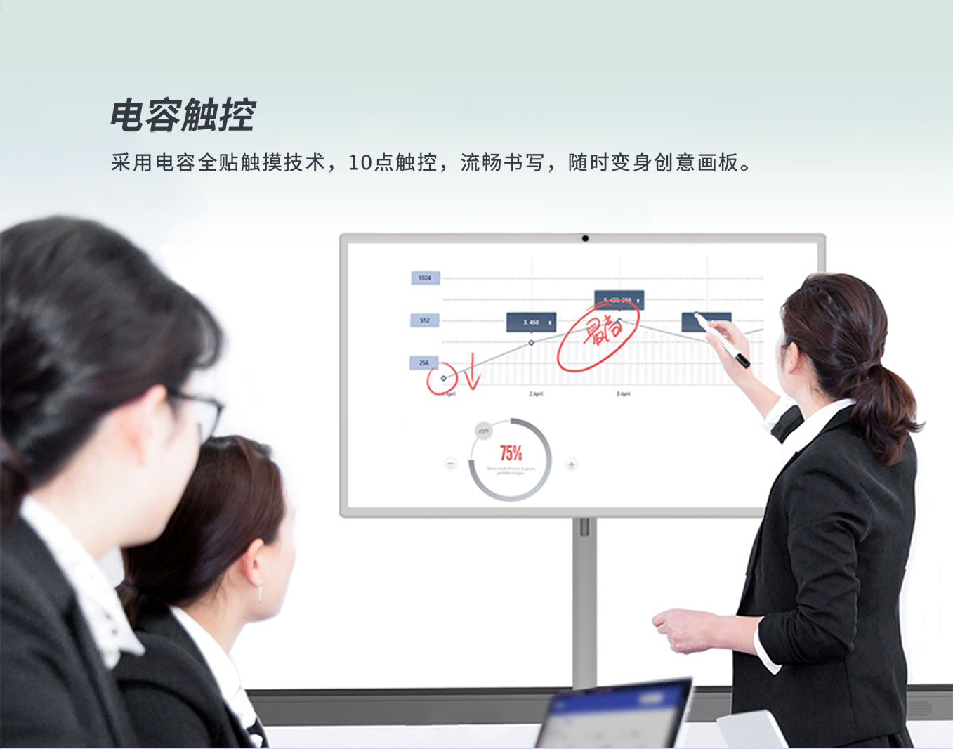 人生就是博科技25寸智由屏闺蜜机采用电容多点触控技术